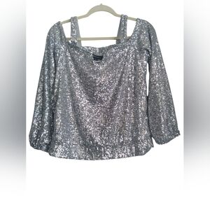 Long sleeve sequined shirt